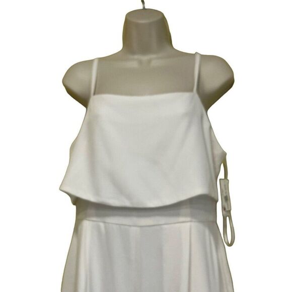 Bar III Women's Crepe Double-Layer Sleeveless Jumpsuit, Black (off white), M - Picture 10 of 14